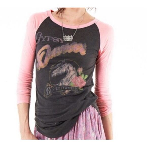 SPELL & THE GYPSY Vintage Raglan Horse Baseball Tee Gypsy Dancer S - Picture 4 of 10